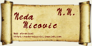 Neda Mićović vizit kartica